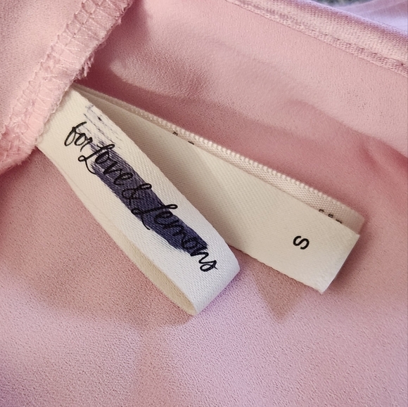 New!For Love And Lemons Pink Floral Trim Slip‎ Dress - Picture 13 of 16